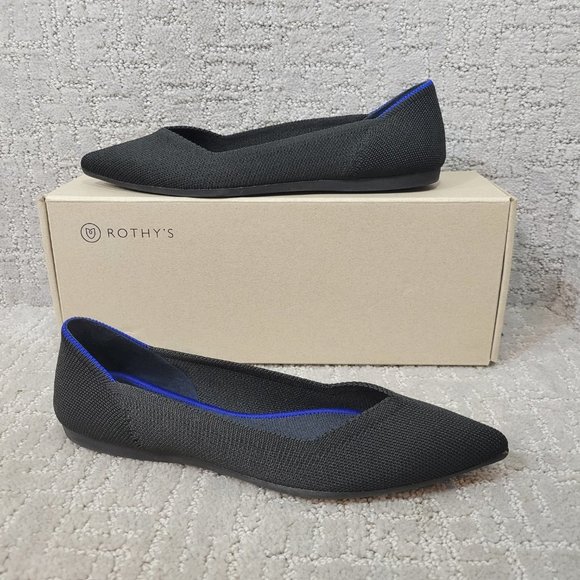 Rothys The Point Solid Black Pointed Toe Slip on Flat Shoe Womens Multiple Sizes - Picture 11 of 11
